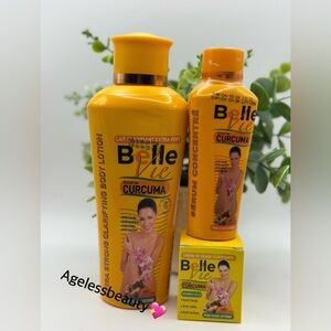 Curcuma Clarifying Body Lotion, Face Cream and Serum Set - Yellow